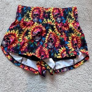 CVG Floral Skull Print Women's Shorts